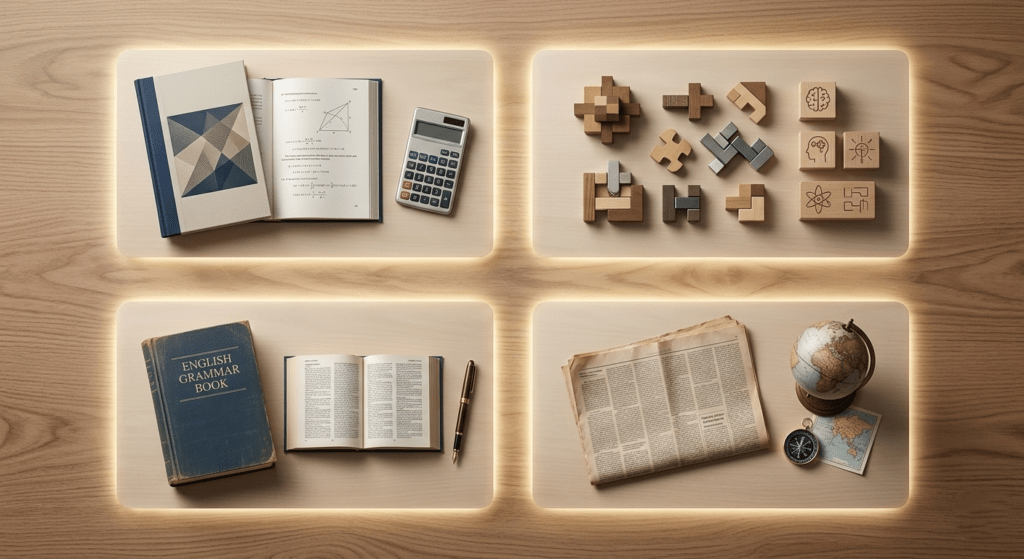 SSC syllabus covering Quantitative Aptitude, Reasoning, English and General Awareness