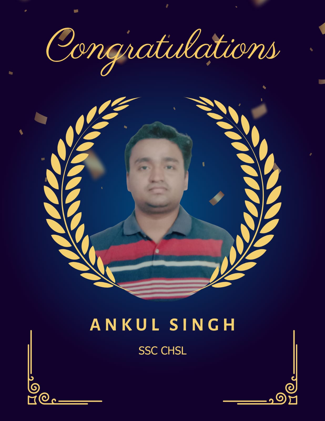 Ankul Singh SSC CHSL selection Vimarsh Learning Noida