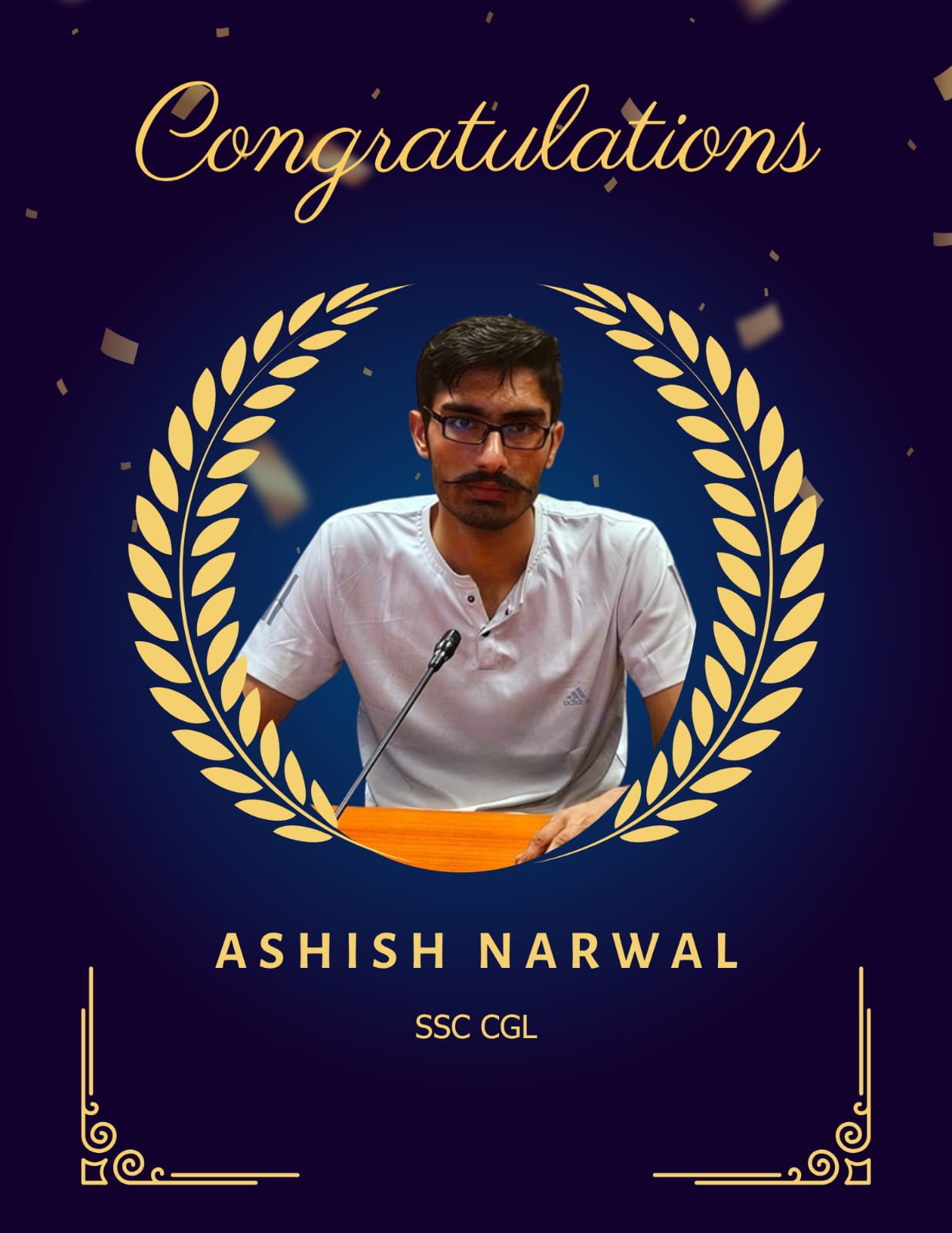 Ashish Narwal SSC CGL selection Vimarsh Learning Noida