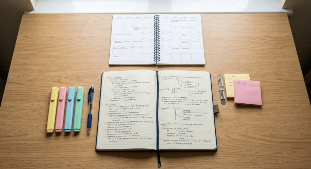 SSC CHSL syllabus 2026 study plan with notes and highlighters